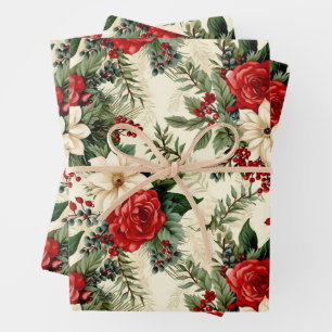 Classic Christmas Wrapping Paper Sheet