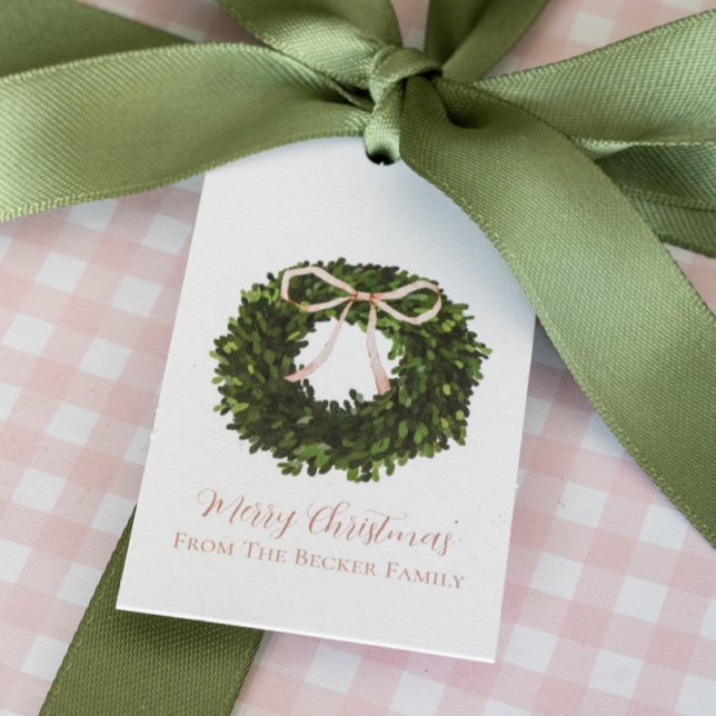 Classic Christmas Wreath Gift Tags - Customisable (Creator Uploaded)