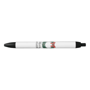 Classic Christmas Wreath – Minimalist Merry Christ Black Ink Pen