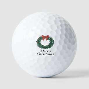 Classic Christmas Wreath – Minimalist Merry Christ Golf Balls