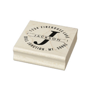 Classic Circle Return Address Stamp with Monogram