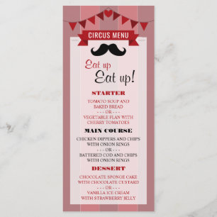 Classic Circus Poster Children's Birthday Menu