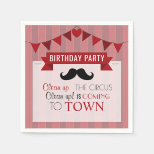 Classic Circus Poster Children's Birthday Party Napkin