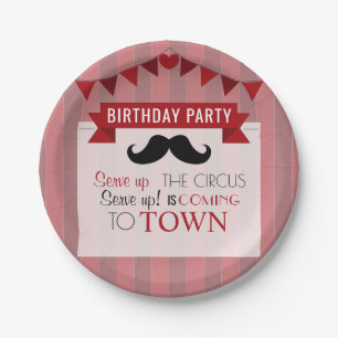 Classic Circus Poster Children's Birthday Party Paper Plate