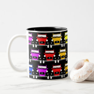 Classic Citroen 2CV Deux Chevaux Rainbow Two-Tone Coffee Mug