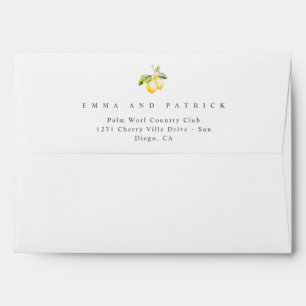 Classic Citrus Lemon Summer Wedding Envelope