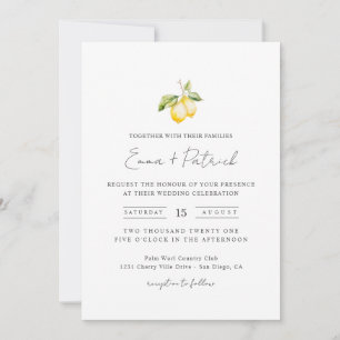 Classic Citrus Lemon Summer Wedding Invitation