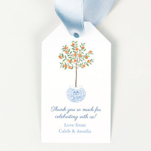 Classic Citrus Tree Ginger Jar Wedding Shower Gift Tags