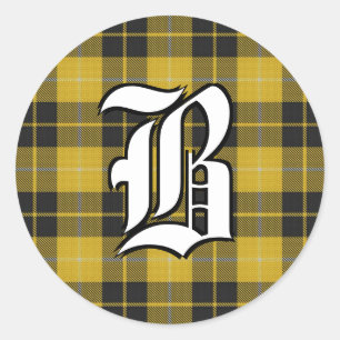 Classic Clan Barclay Tartan Monogram Classic Round Sticker