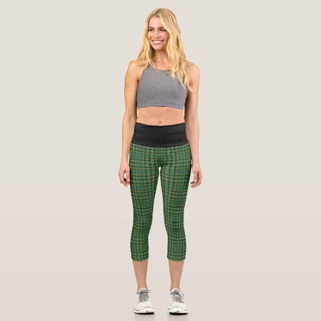 Classic Clan Currie Tartan Plaid Capri Leggings (Front)