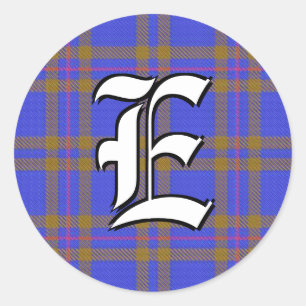 Classic Clan Elliot Elliott Tartan Monogram Classic Round Sticker