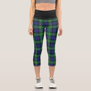Classic Clan Forbes Tartan Plaid Capri Leggings
