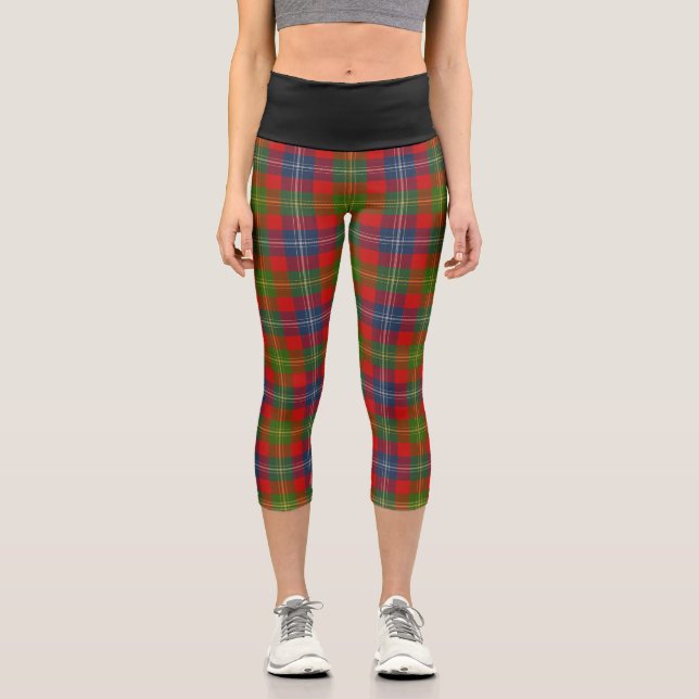Classic Clan Forrester Tartan Plaid Capri Leggings (Front)