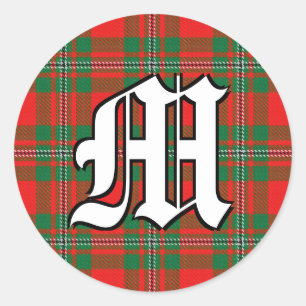 Classic Clan Gregor MacGregor Tartan Monogram Classic Round Sticker