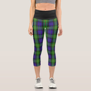 Classic Clan Gunn Tartan Plaid Capri Leggings