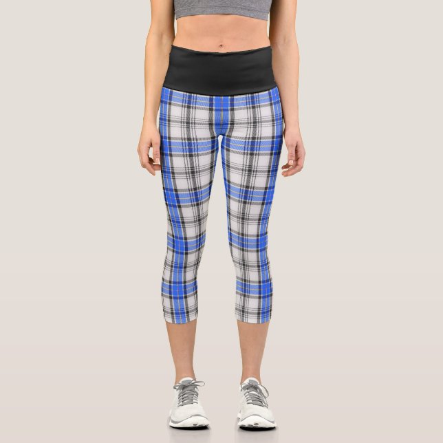 Classic Clan Hannay Tartan Plaid Capri Leggings (Front)