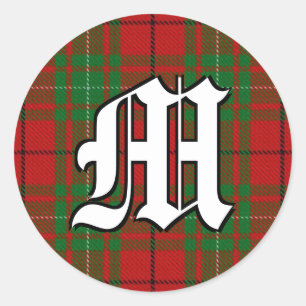 Classic Clan MacAulay Tartan Monogram Round Sticker