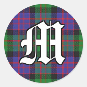 Classic Clan MacDonald Donald Tartan Monogram Round Sticker
