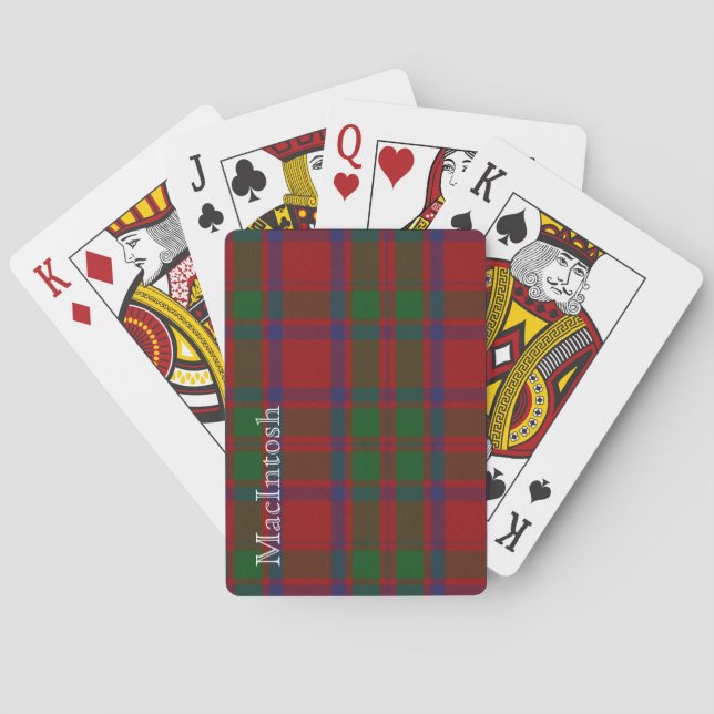 Classic Clan MacIntosh Tartan Plaid Playing Cards (Back)