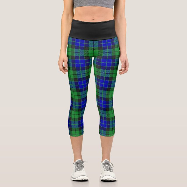 Classic Clan MacKay Tartan Plaid Capri Leggings (Front)