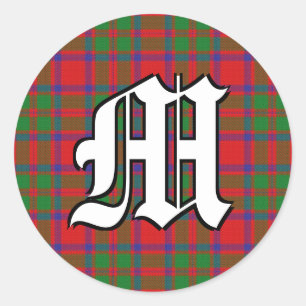 Classic Clan MacKintosh Tartan Monogram Classic Round Sticker