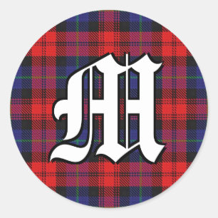 Classic Clan MacLachlan Tartan Monogram Round Sticker