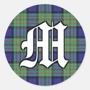 Classic Clan MacLaren Tartan Monogram Round Sticker