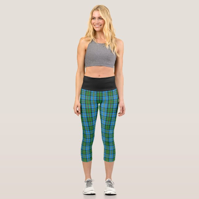 Classic Clan MacLeod of Harris Tartan Plaid Capri Leggings (Front)