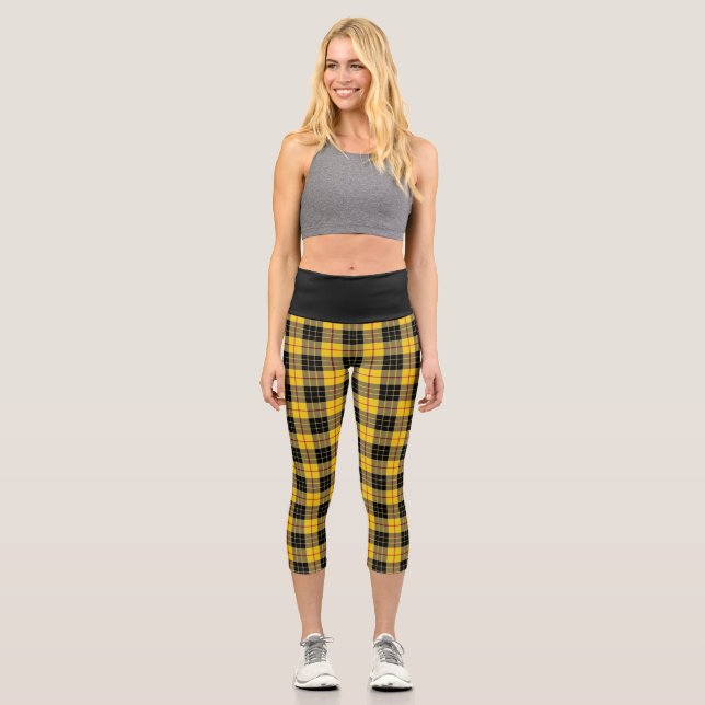 Classic Clan MacLeod of Lewis Tartan Plaid Capri Leggings (Front)