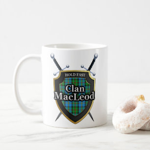 Classic Clan MacLeod Swords and Tartan Shield Coffee Mug