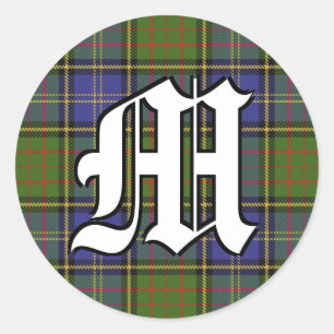 Classic Clan MacMillan Hunting Tartan Monogram Classic Round Sticker