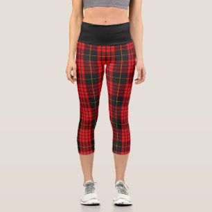Classic Clan MacQueen Tartan Plaid Capri Leggings