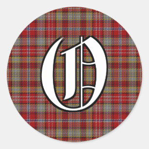 Classic Clan Ogilvie Ogilvy Tartan Monogram Classic Round Sticker