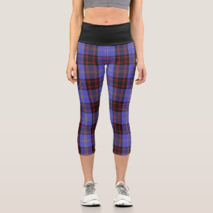 Classic Clan Rutherford Tartan Plaid Capri Leggings