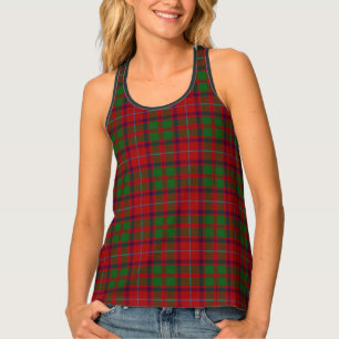 Classic Clan Shaw Red Green Tartan Plaid Tank Top