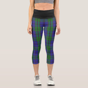 Classic Clan Strachan Tartan Plaid Capri Leggings