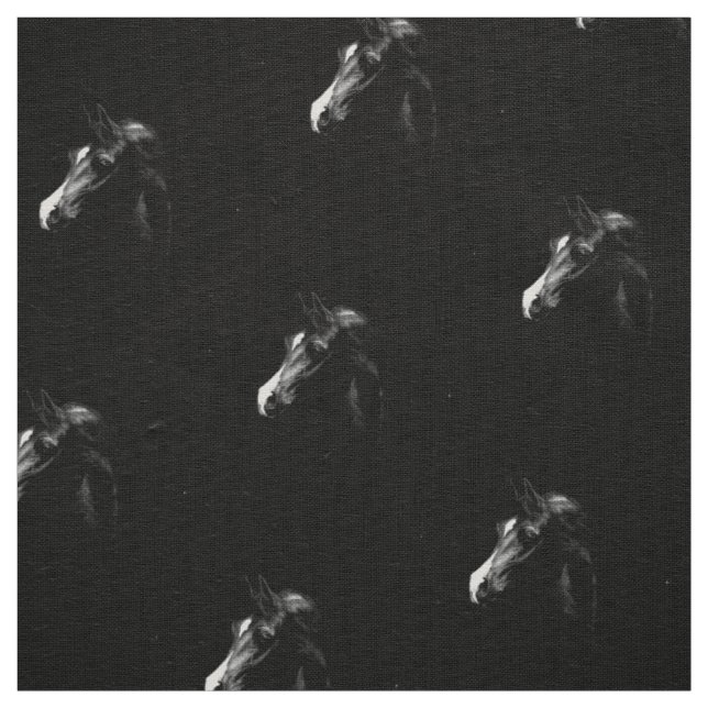 Classic & classy black Arabian horse Fabric (Swatch)