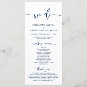 Classic Classy Wedding Program Card