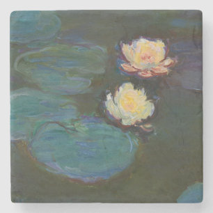 Classic Claude Monet Water Lilies Impression Stone Coaster