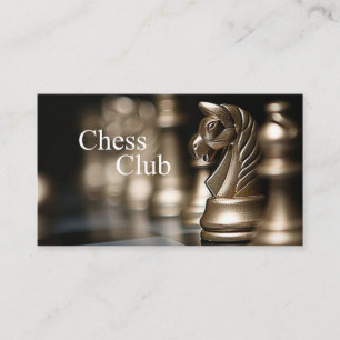 Classic Clean Chess Figures Coach Business Card