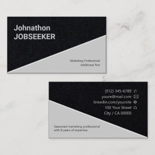 Classic Clean Job Seeker Jobseeker Black Kraft  Business Card