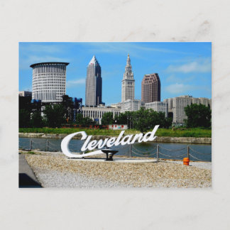 Classic Cleveland River Skyline Postcard