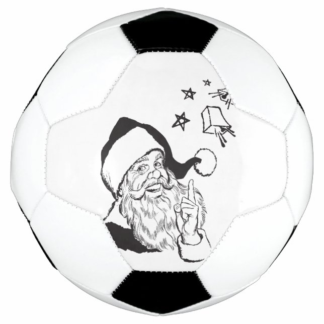Classic Clipart Santa Claus Black White Retro Football (Front)