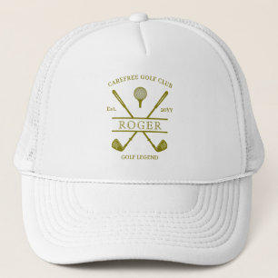 Classic Club Name Olive Green Golf Hat