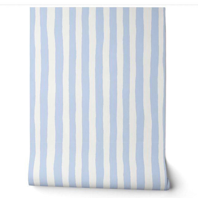 Classic Coastal Handpainted Stripe Wallpaper (Unrolling)