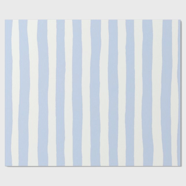 Classic Coastal Handpainted Stripe Wrapping Paper (Flat)