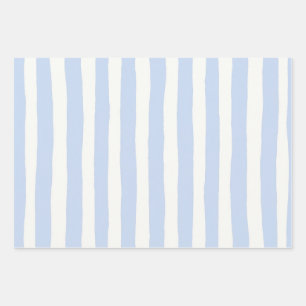 Classic Coastal Handpainted Stripe Wrapping Paper Sheet