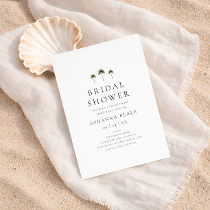 Classic Coastal Minimal Palm Tree Bridal Shower Invitation