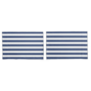 Classic Coastal Stripes   Cobalt Blue Stripes Pillowcase