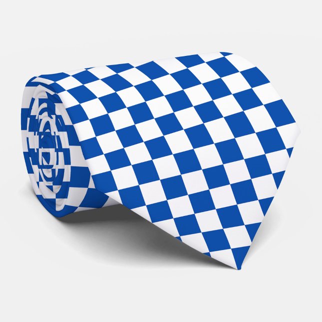 Classic cobalt blue chequerboard tie (Creator Uploaded)
